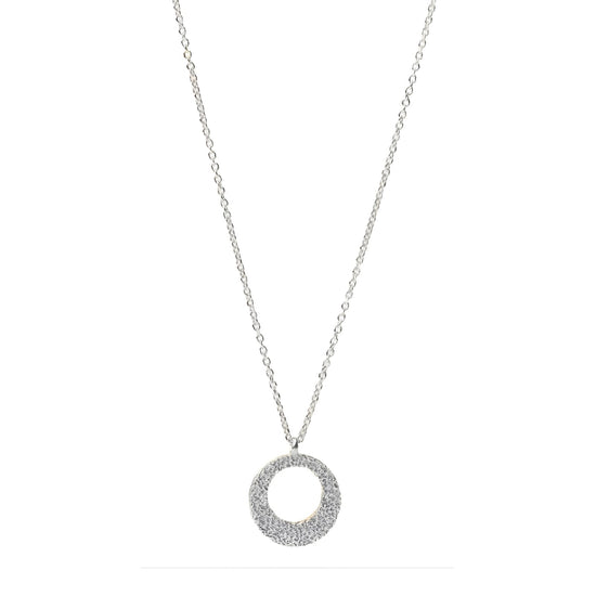 Collana girocollo Alisia in argento con tondo satinato MISURA UNICA