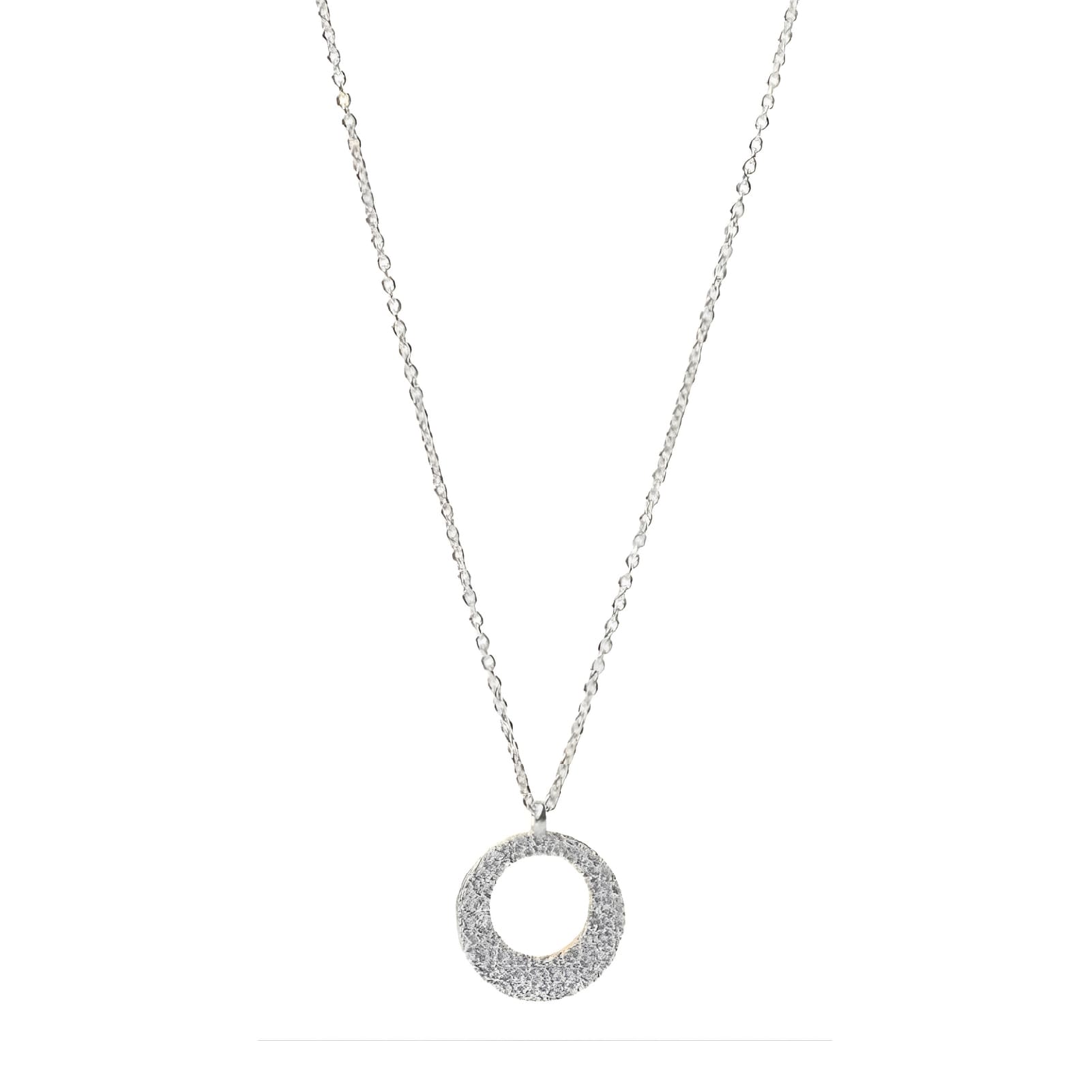 Collana girocollo Alisia in argento con tondo satinato MISURA UNICA