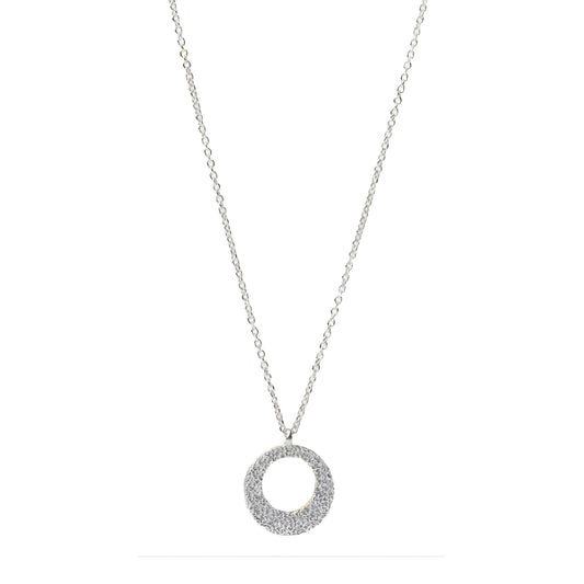 Collana girocollo Alisia in argento con tondo satinato MISURA UNICA