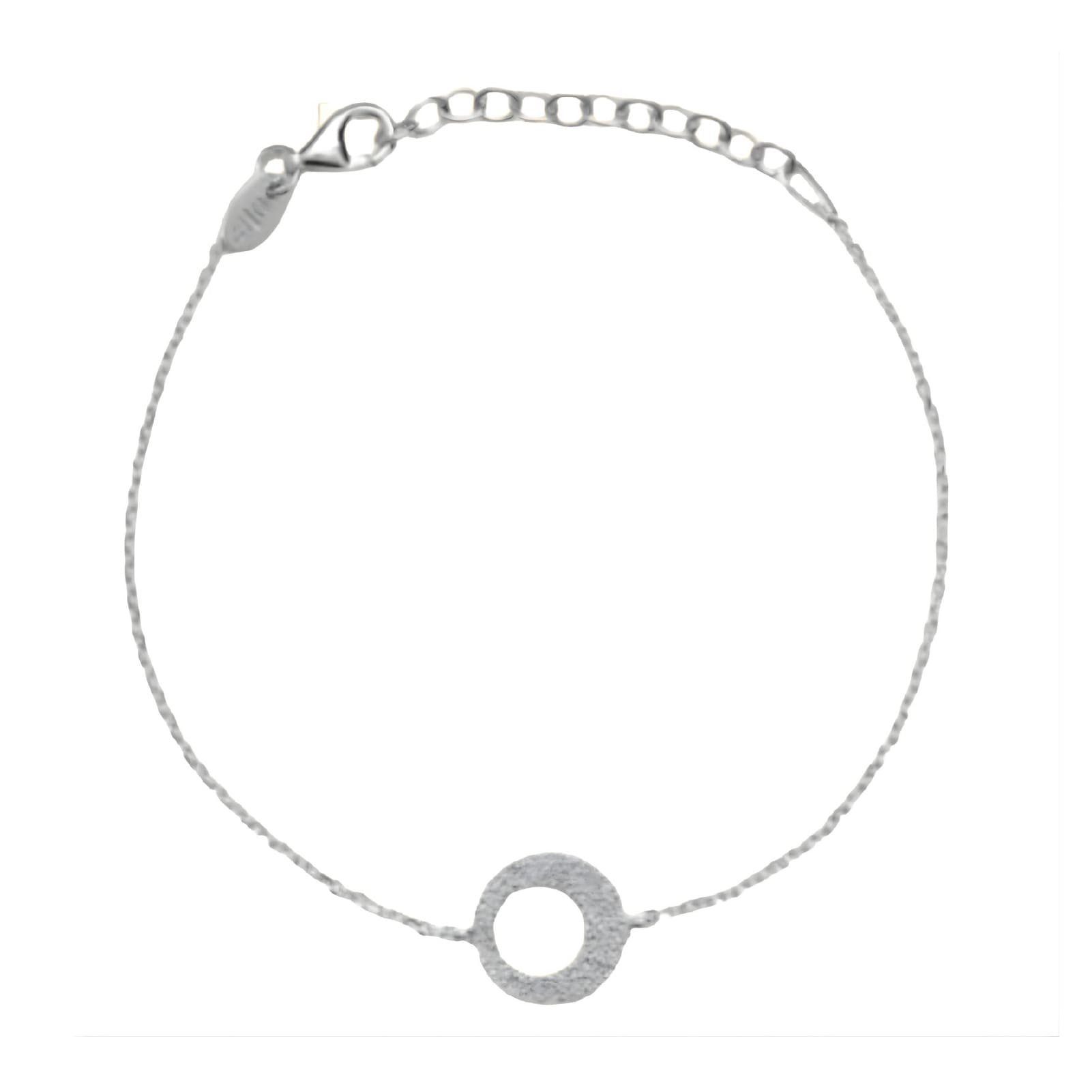 Bracciale catena Alisia in argento con cerchio satinato 18,5 cm