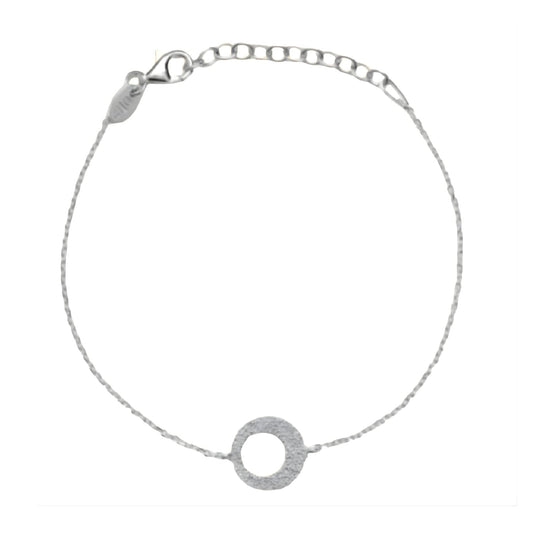 Bracciale catena Alisia in argento con cerchio satinato 18,5 cm