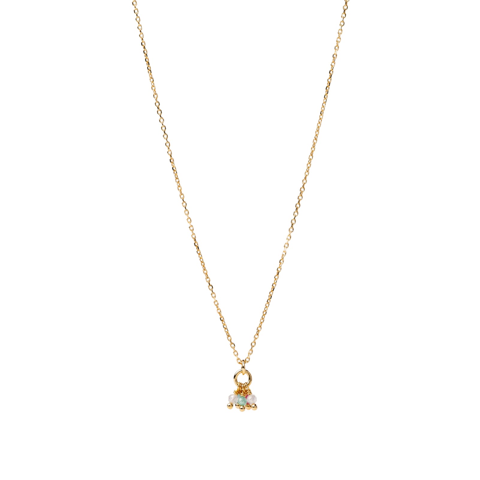 Collana catena Alisia in argento dorato con pendente multicolor MISURA UNICA