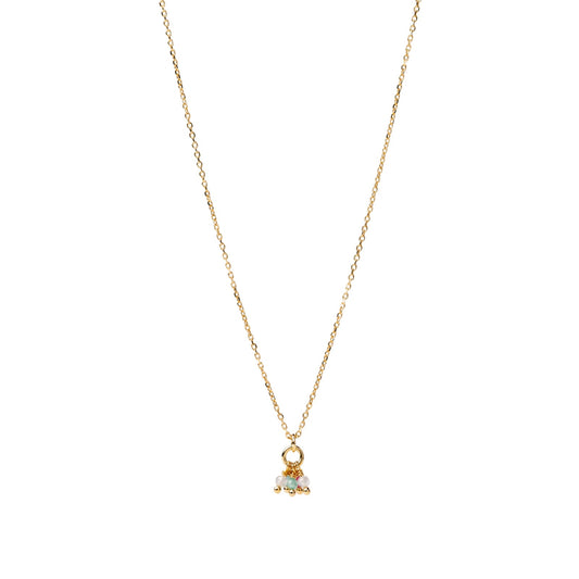 Collana catena Alisia in argento dorato con pendente multicolor MISURA UNICA
