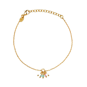 Bracciale Alisia in argento dorato con pendente multicolor 18,5 cm