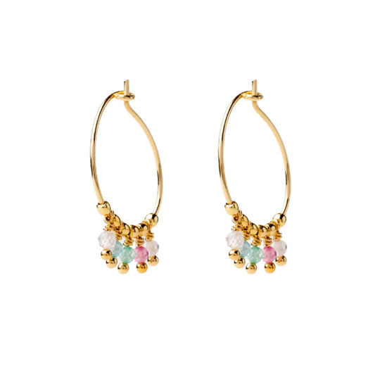 Orecchini a cerchio Alisia in argento dorato multicolor MISURA UNICA