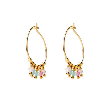 Orecchini a cerchio Alisia in argento dorato multicolor MISURA UNICA