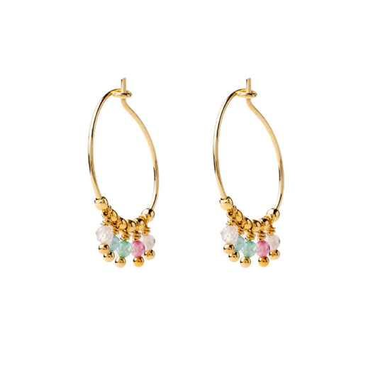 Orecchini a cerchio Alisia in argento dorato multicolor MISURA UNICA