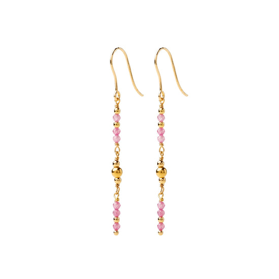 Orecchini Alisia in argento dorato con pendente zirconi rosa MISURA UNICA