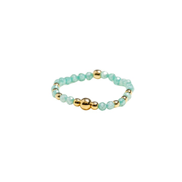 Anello Alisia sfere in argento dorato e zircone verde 16