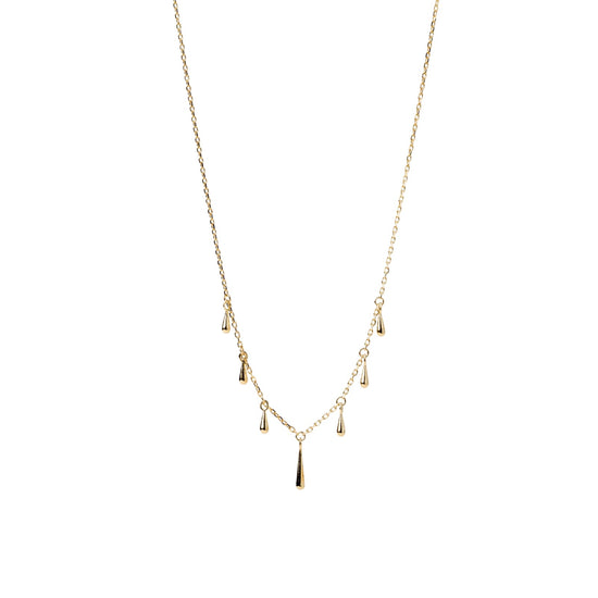 Collana girocollo Alisia in argento dorato pendenti multigoccia MISURA UNICA