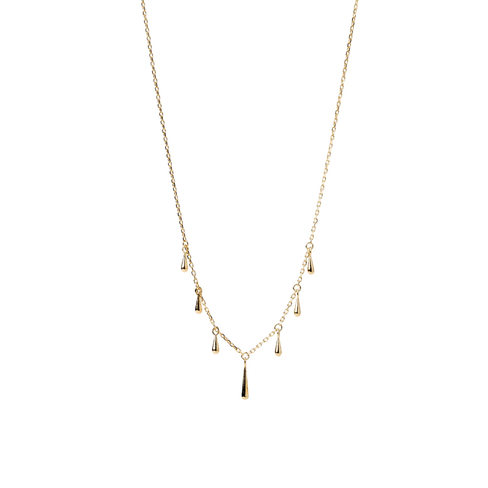 Collana girocollo Alisia in argento dorato pendenti multigoccia MISURA UNICA