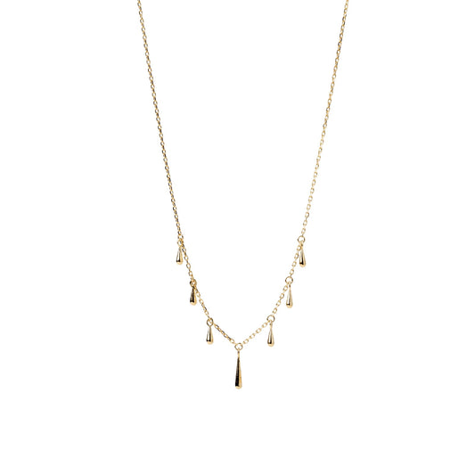 Collana girocollo Alisia in argento dorato pendenti multigoccia MISURA UNICA