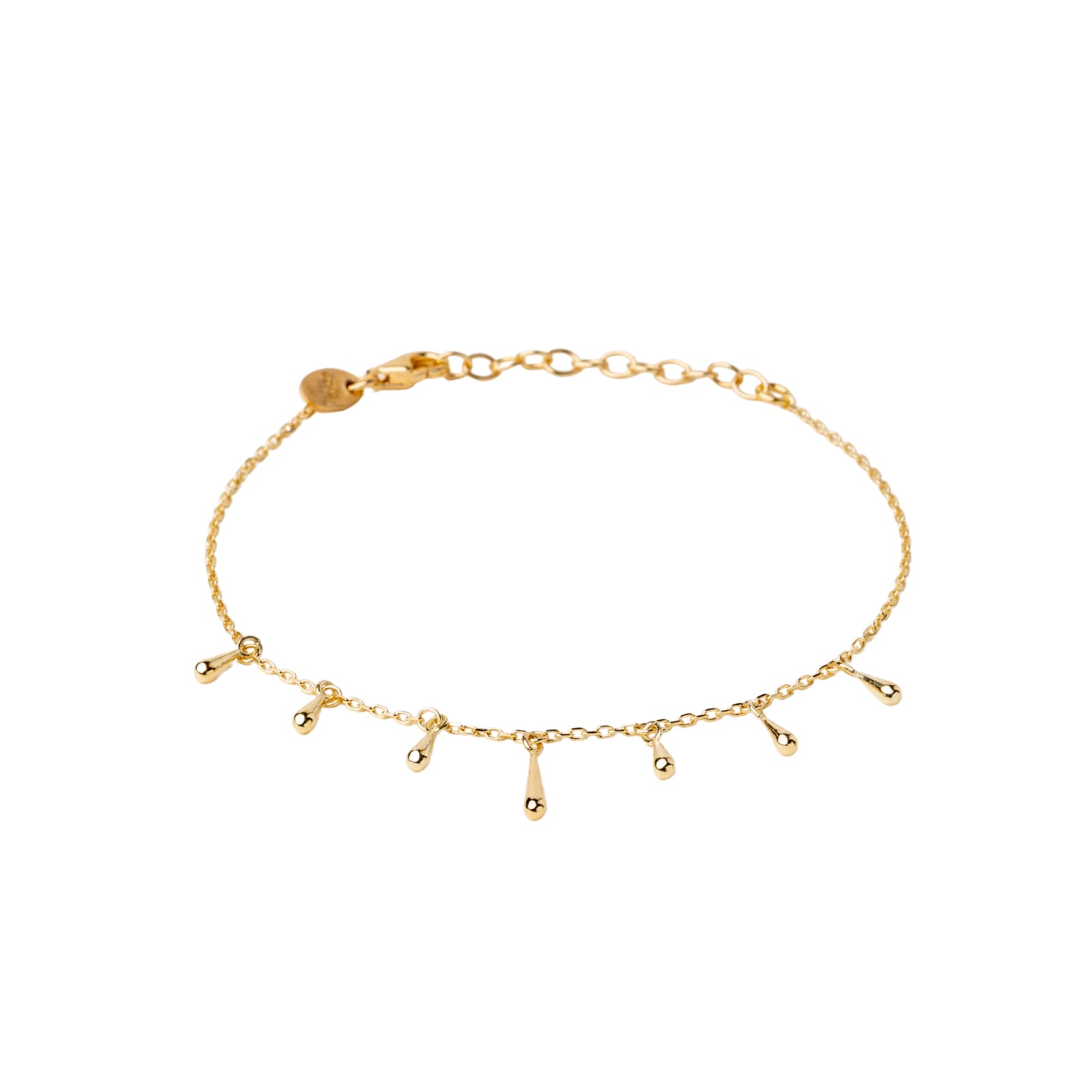 Bracciale catena Alisia in argento dorato con multigoccia 18,5 cm