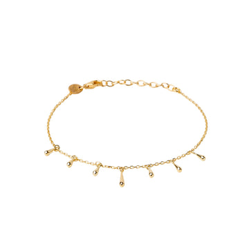 Bracciale catena Alisia in argento dorato con multigoccia 18,5 cm