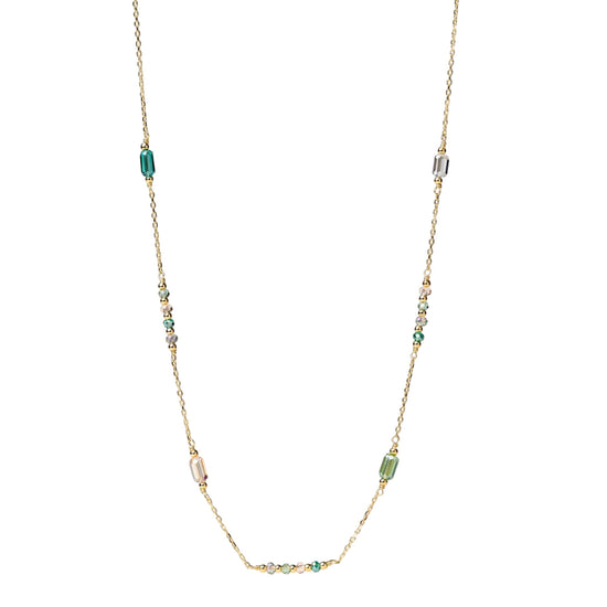 Collana Alisia Mosaic in argento placcato oro con cristalli MISURA UNICA