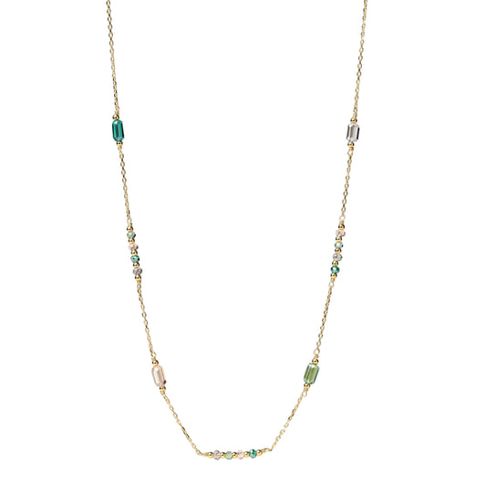 Collana Alisia Mosaic in argento placcato oro con cristalli MISURA UNICA