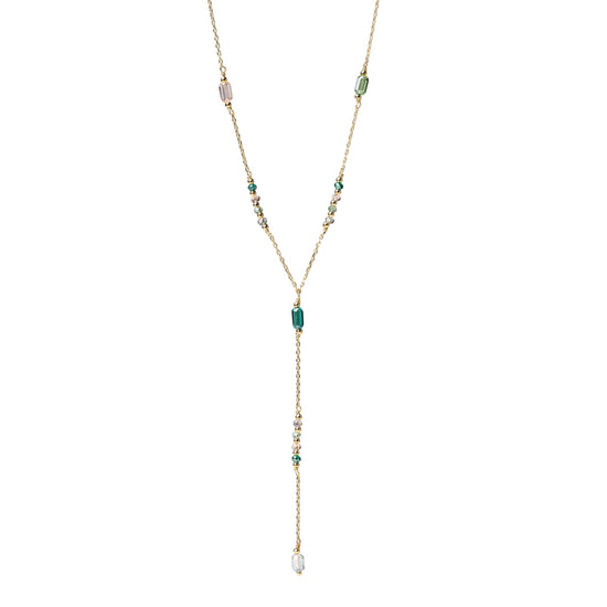Collana Y Alisia Mosaic in argento con cristalli multicolore MISURA UNICA