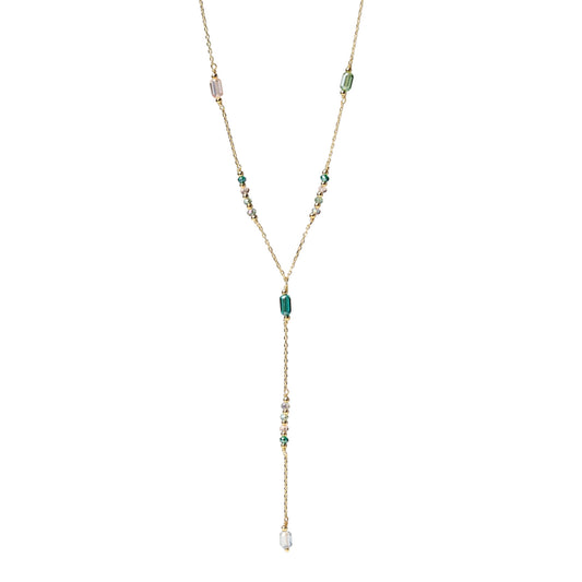 Collana Y Alisia Mosaic in argento con cristalli multicolore MISURA UNICA