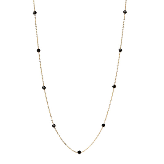 Collana Alisia Cascade in argento pvd oro cristalli neri MISURA UNICA
