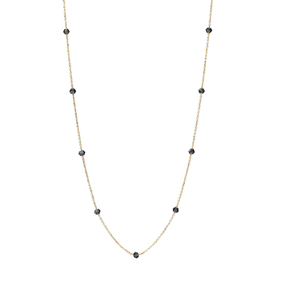 Collana Alisia Cascade in argento pvd oro cristalli blu MISURA UNICA