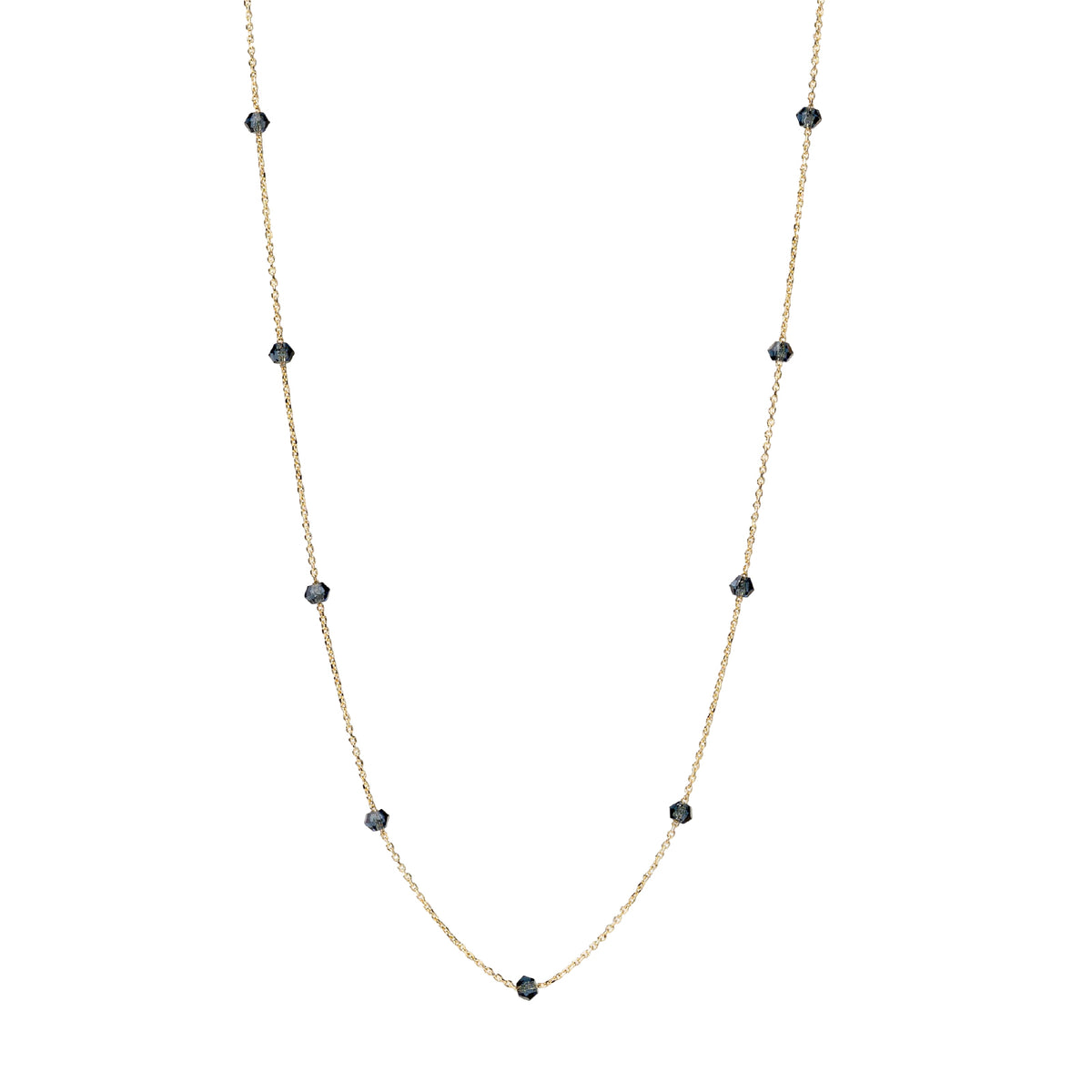 Collana Alisia Cascade in argento pvd oro cristalli blu MISURA UNICA