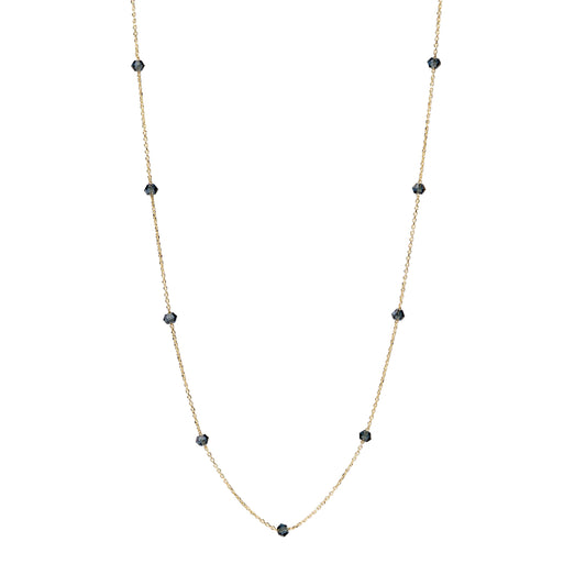 Collana Alisia Cascade in argento pvd oro cristalli blu MISURA UNICA