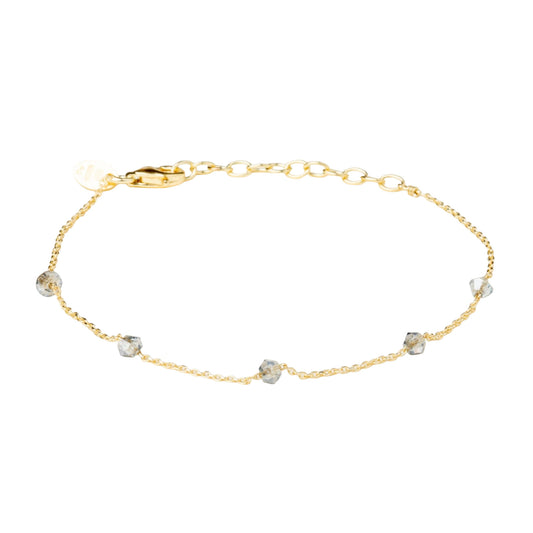 Bracciale Alisia Cascade in argento pvd oro cristalli ghiaccio 18,5 cm
