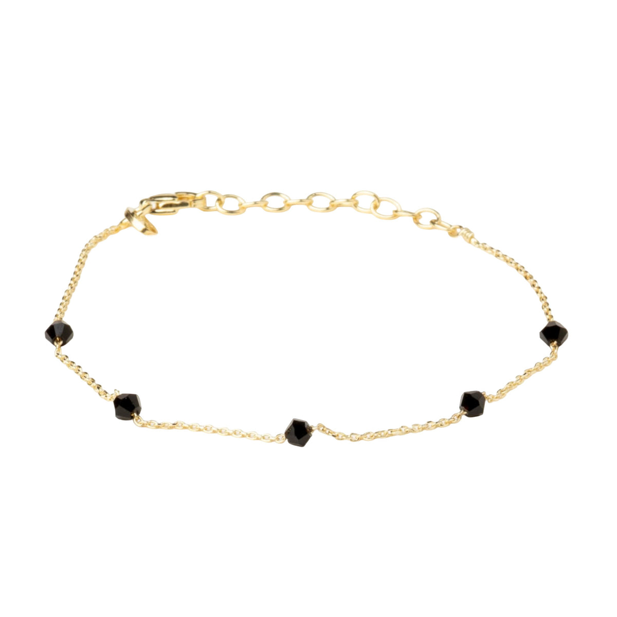 Bracciale Alisia Cascade in argento pvd oro cristalli neri 18,5 cm