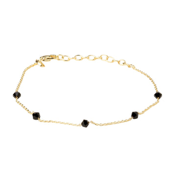 Bracciale Alisia Cascade in argento pvd oro cristalli neri 18,5 cm
