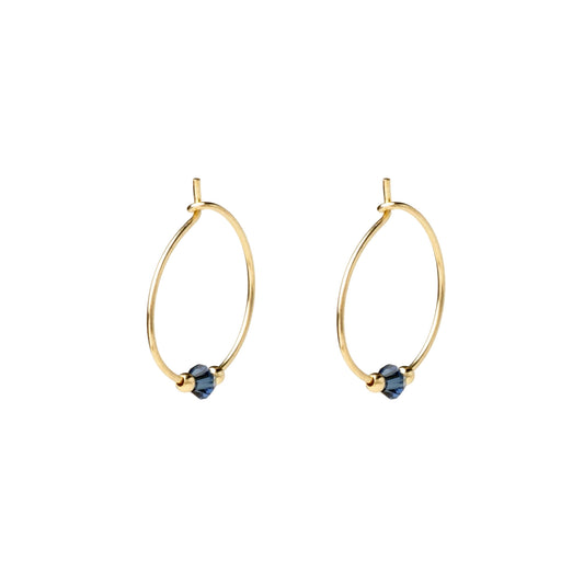Orecchini cerchio Alisia Cascade in argento cristalli blu MISURA UNICA