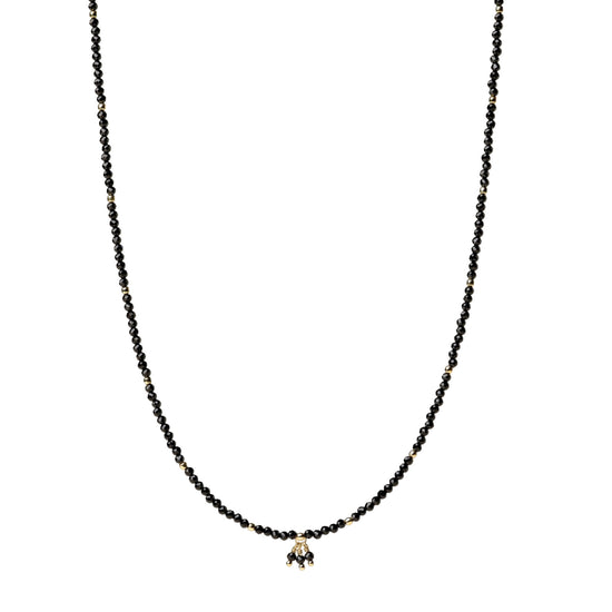 Collana Alisia Form in argento dorato con spinello nero MISURA UNICA