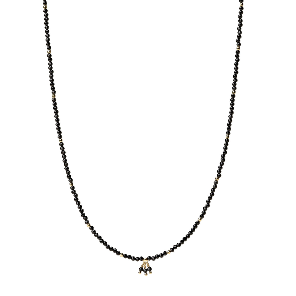 Collana Alisia Form in argento dorato con spinello nero MISURA UNICA