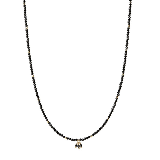 Collana Alisia Form in argento dorato con spinello nero MISURA UNICA