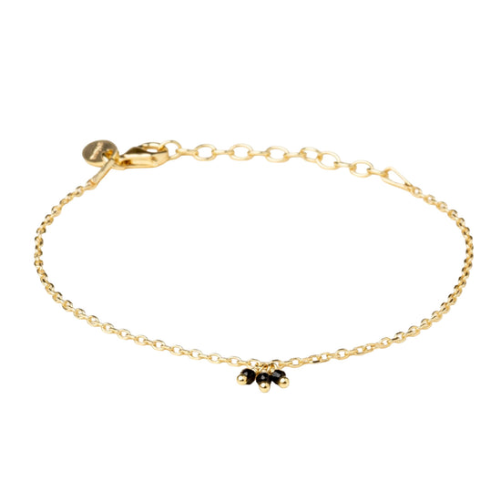 Bracciale Alisia Form in argento dorato con 3 spinelli neri 18,5 cm