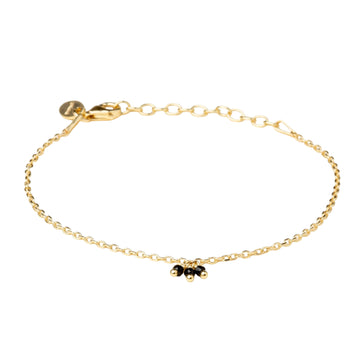 Bracciale Alisia Form in argento dorato con 3 spinelli neri 18,5 cm