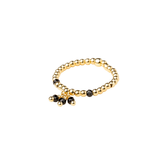 Anello Alisia Form in argento dorato e spinelli neri 14