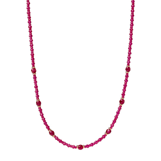 Collana Alisia Tract in argento pdv oro e corindone rosa MISURA UNICA