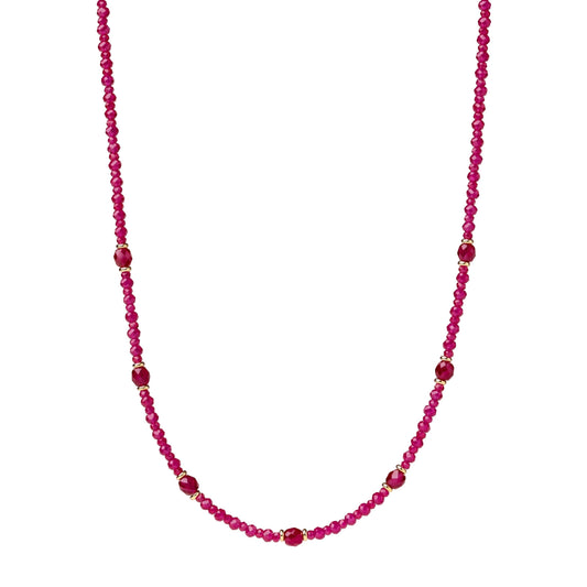Collana Alisia Tract in argento pdv oro e corindone rosa MISURA UNICA