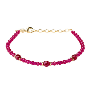 Bracciale Alisia Tract in argento pdv oro e corindone rosa 18,5 cm