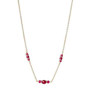 Collana catena Alisia Tract in argento e corindone rosa MISURA UNICA