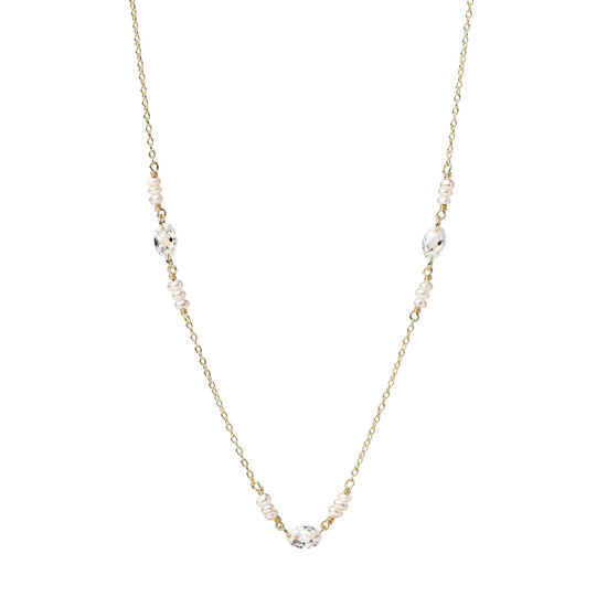Collana catena Alisia Embre in argento pdv oro e perle MISURA UNICA