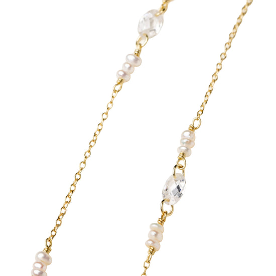 Collana catena Alisia Embre in argento pdv oro e perle MISURA UNICA