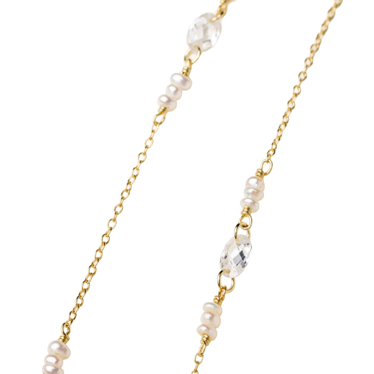 Collana catena Alisia Embre in argento pdv oro e perle MISURA UNICA