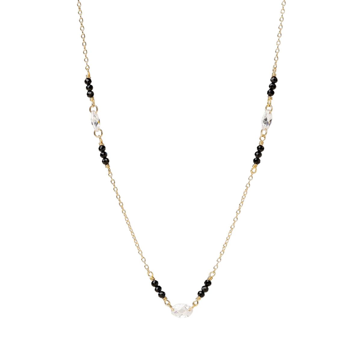 Collana catena Alisia Embre in argento pdv oro e spinello MISURA UNICA