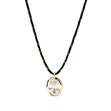 Collana cordino Alisia Nugget in argento e zircone pendente MISURA UNICA