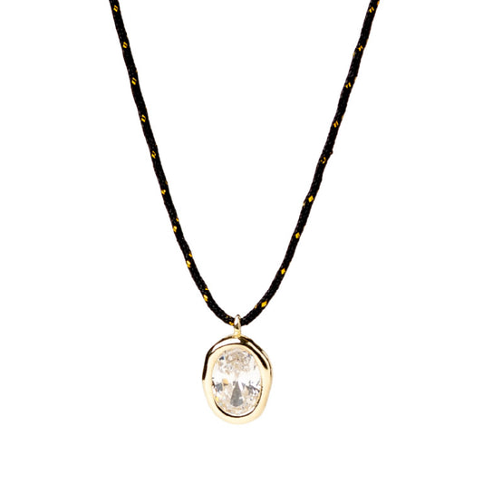 Collana cordino Alisia Nugget in argento e zircone pendente MISURA UNICA