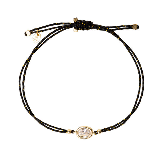 Bracciale cordino Alisia Nugget in argento e zircone pendente REGOLABILE