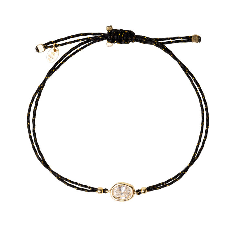 Bracciale cordino Alisia Nugget in argento e zircone pendente REGOLABILE