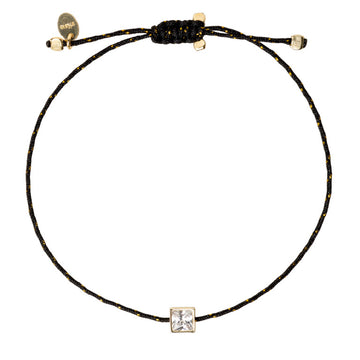 Bracciale cordino Alisia Zenith in argento e zircone quadrato REGOLABILE
