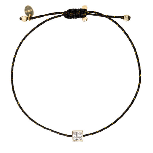 Bracciale cordino Alisia Zenith in argento e zircone quadrato REGOLABILE